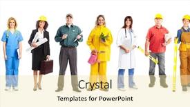  Presentation with nurses - Audience pleasing PPT theme consisting of job engineering - business people builders nurses doctors backdrop and a blonde colored foreground