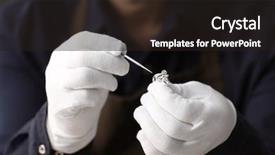  Presentation with workshop - Presentation theme enhanced with job evaluation - jeweler working in workshop closeup background and a wine colored foreground