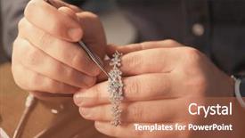  Presentation with workshop - Cool new presentation with job evaluation - jeweler working in workshop closeup backdrop and a red colored foreground