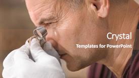  Presentation with workshop - Amazing theme having job evaluation - jeweler working in workshop closeup backdrop and a coral colored foreground