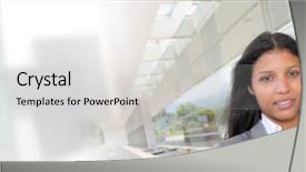  Presentation with congress - PPT theme consisting of job fair - business team standing outside congress background and a light gray colored foreground