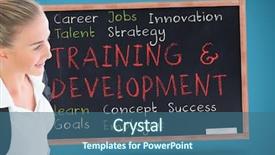  Presentation with composite - Presentation theme having job fair - composite image of blonde businesswoman background and a ocean colored foreground