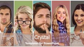  Presentation with job fair - Presentation design featuring job fair - composite image of woman holding background and a coral colored foreground