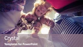  Presentation with huddle - PPT theme consisting of job fair - directly below shot of happy background and a gray colored foreground