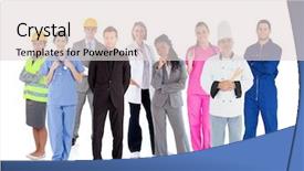  Presentation with job fair - Amazing slide set having job fair - variety of careers on white backdrop and a lemonade colored foreground