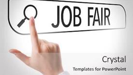  Presentation with job search - Presentation theme consisting of job fair written in search background and a light gray colored foreground