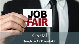  Presentation with job fair - Amazing presentation design having job fair backdrop and a ocean colored foreground