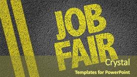  Presentation with fair - Slide set having job fair background and a tawny brown colored foreground