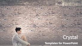  Presentation with upset - Slides enhanced with job fear - image of young upset businesswoman background and a gray colored foreground