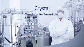  Presentation with food safety - Colorful presentation theme enhanced with job food safety - scientist in protective suit standing backdrop and a sky blue colored foreground