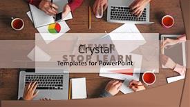  Presentation with business training - PPT layouts enhanced with job fulfillment - business training concept business meeting background and a coral colored foreground