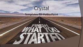  Presentation with desert - Amazing PPT theme having job fulfillment - finish what you started written backdrop and a light gray colored foreground
