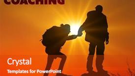  Presentation with coaching - Colorful presentation design enhanced with job fulfillment - leadership coaching concept backdrop and a  colored foreground