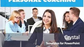  Presentation with business coaching - Audience pleasing slide deck consisting of job fulfillment - personal coaching concept business woman backdrop and a dark gray colored foreground