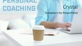  Presentation with coaching - PPT theme having job fulfillment - personal coaching concept background and a light blue colored foreground