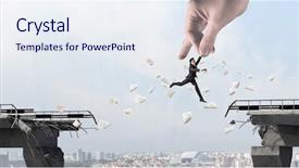  Presentation with of a helping hand - Audience pleasing PPT theme consisting of job gap - hand of help and protection backdrop and a sky blue colored foreground