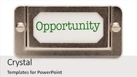  Presentation with job opportunity - Slide set consisting of job hunting - opportunity file drawer label isolated background and a light gray colored foreground