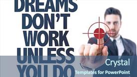  Presentation with dreams - Slide deck consisting of job incentive - business man pointing the text background and a ocean colored foreground