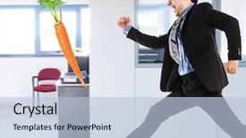  Presentation with incentive - Slide deck enhanced with job incentive - businessman trying to take background and a light blue colored foreground