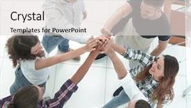  Presentation with creative - Beautiful slides featuring job incentive - creative team giving each other backdrop and a  colored foreground