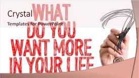  Presentation with marker - Theme consisting of job incentive - hand with marker writing what background and a lemonade colored foreground