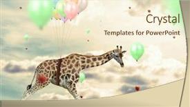  Presentation with transportation air balloon flying - Colorful slide deck enhanced with job incentive - ingenious giraffe flying using balloons backdrop and a cream colored foreground