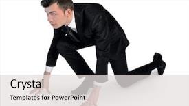 Presentation with start up business - Cool new presentation theme with job incentive - isolated business man start run backdrop and a  colored foreground