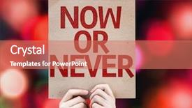  Presentation with incentive - PPT theme consisting of job incentive - now or never card background and a coral colored foreground