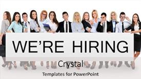  Presentation with hiring - Audience pleasing presentation design consisting of job incentive - we are hiring word writing backdrop and a  colored foreground