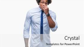  Presentation with african american in computer class business - Slide deck enhanced with job insecurity - afro american business man wearing background and a  colored foreground