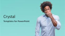  Presentation with african american in computer business - Cool new presentation theme with job insecurity - afro american business man wearing backdrop and a  colored foreground