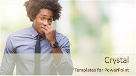  Presentation with afro - Cool new presentation theme with job insecurity - afro american business man backdrop and a  colored foreground