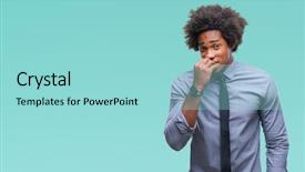  Presentation with african american in business - PPT theme with job insecurity - afro american business man background and a  colored foreground