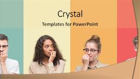  Presentation with people collage - Amazing slide deck having job insecurity - collage of a group backdrop and a blonde colored foreground