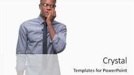  Presentation with african american in business - Audience pleasing slide deck consisting of job insecurity - young african american business man backdrop and a  colored foreground