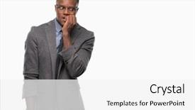  Presentation with african american in business - Slides with job insecurity - young african american business man background and a  colored foreground