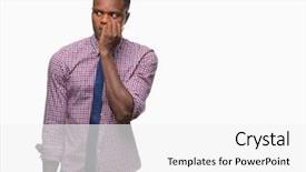  Presentation with african american business - Theme consisting of job insecurity - young african american business man background and a  colored foreground