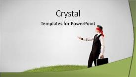  Presentation with blindfolded - Amazing slide set having job insecurity - young blindfolded businessman steps backdrop and a  colored foreground