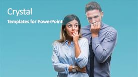  Presentation with couple - Amazing presentation having job insecurity - young workers business couple backdrop and a teal colored foreground