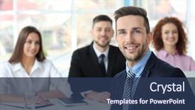  Presentation with human resources - Presentation theme featuring job interview concept human resources background and a ocean colored foreground