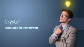  Presentation with new idea innovation - Presentation design consisting of job interview faculty - young person looking for new background and a  colored foreground