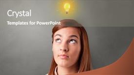  Presentation with new idea innovation - Colorful PPT theme enhanced with job interview faculty - young student looking for new backdrop and a  colored foreground