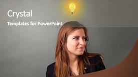  Presentation with new idea innovation - PPT layouts with job interview faculty - young student looking for new background and a gray colored foreground