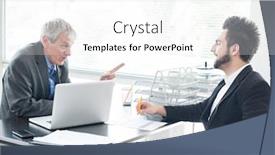  Presentation with job interview - Theme with job interview for new business people and executives background and a white colored foreground