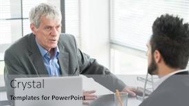  Presentation with job interview - Beautiful slide set featuring job interview for new business people and executives backdrop and a light gray colored foreground