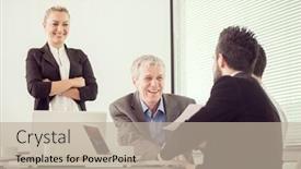  Presentation with job interview - Beautiful PPT layouts featuring job interview for new business people and executives backdrop and a mint green colored foreground