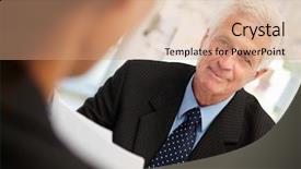  Presentation with job interview - Beautiful slides featuring job interview backdrop and a coral colored foreground