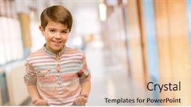  Presentation with green power - Audience pleasing theme consisting of job joyful at school corridor backdrop and a lemonade colored foreground