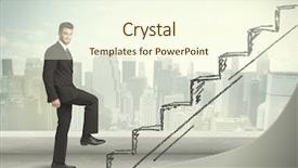 Presentation with job opportunity - Theme with job opportunity - business man climbing up background and a cream colored foreground