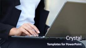  Presentation with notebook - Presentation theme featuring job opportunity - businesswomen with notebook background and a wine colored foreground